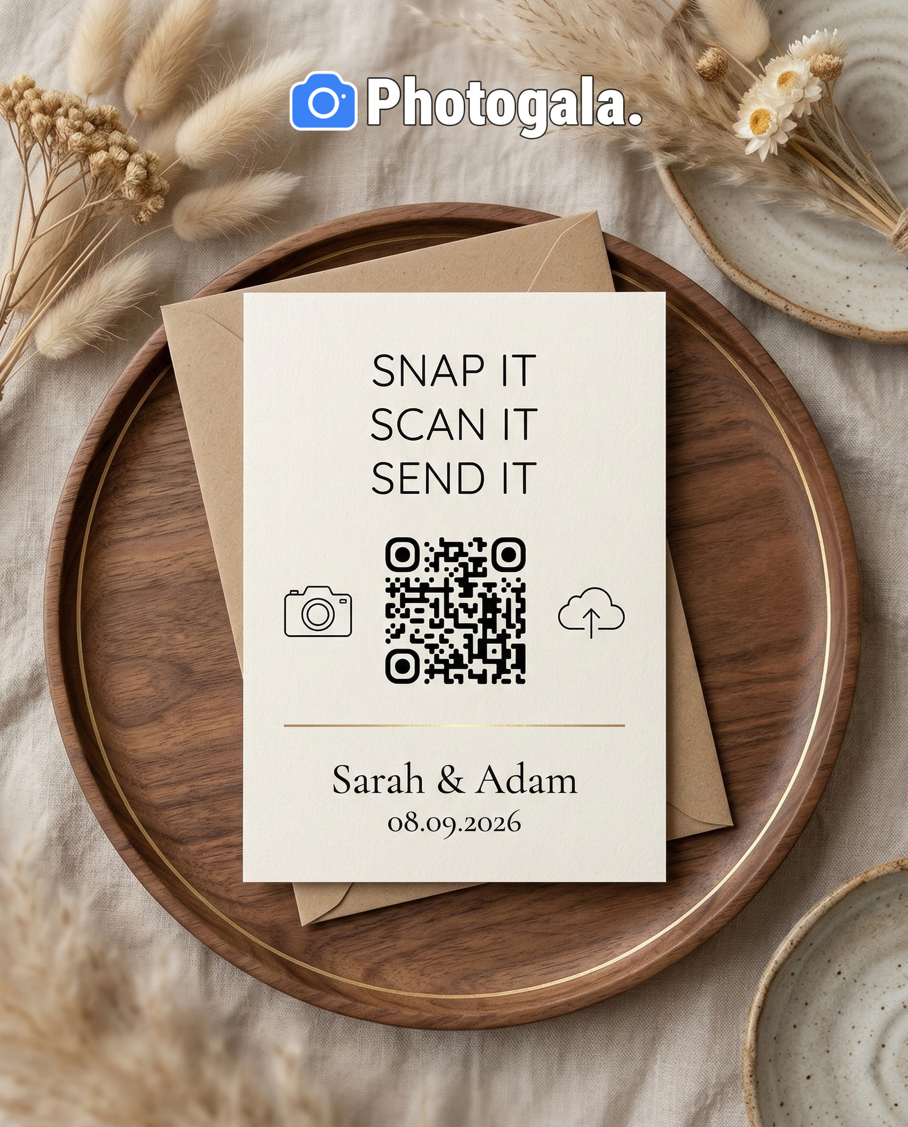 QR-Code auf einer eleganten Tischkarte